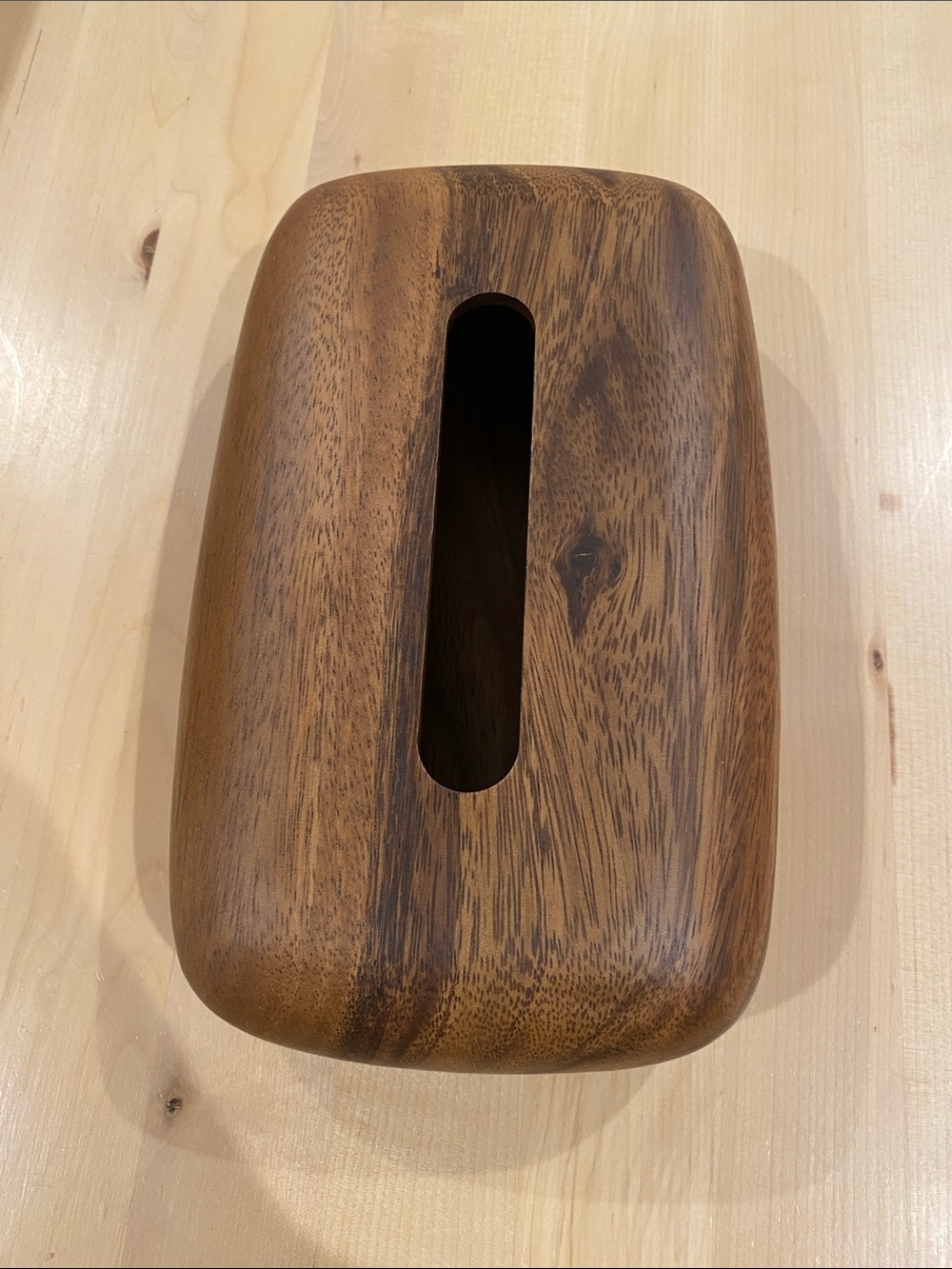 Wooden Tissue Box Cover - Rich Brown Grain